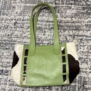 Stylish Green and Brown Tote Bag